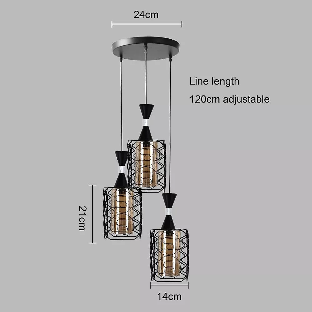 علاقي مودرن اسود E27*3