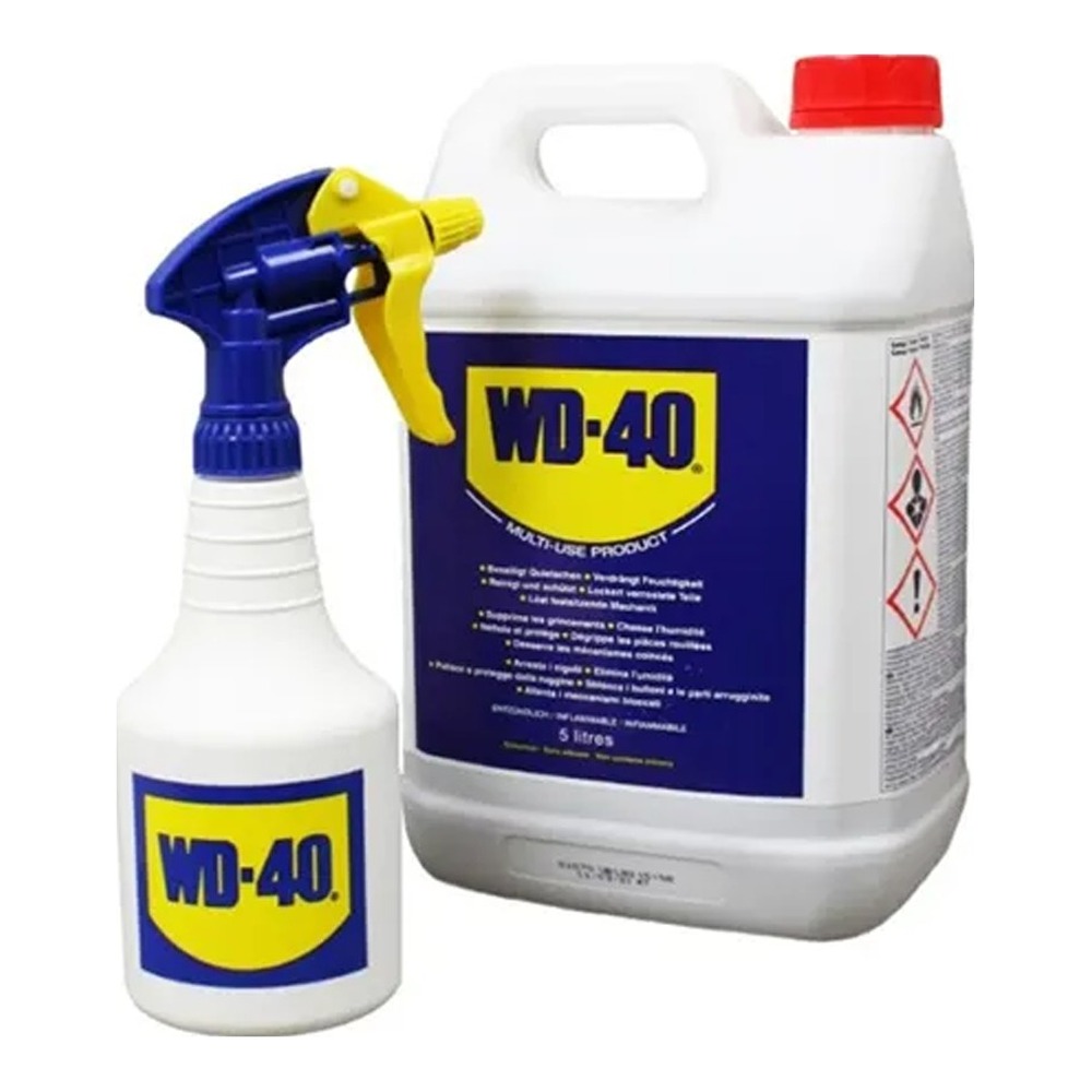 زيت تشحيم متعدد الوظائف WD-40 5 لتر مع زجاجة رش فارغة 600 مل