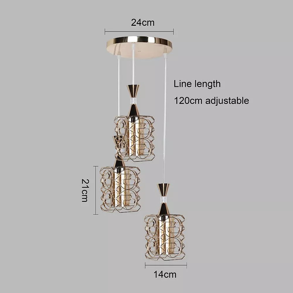علاقي مودرن ذهبي E27*3