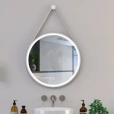 مرآة نارس إيطار أبيض LED 60cm