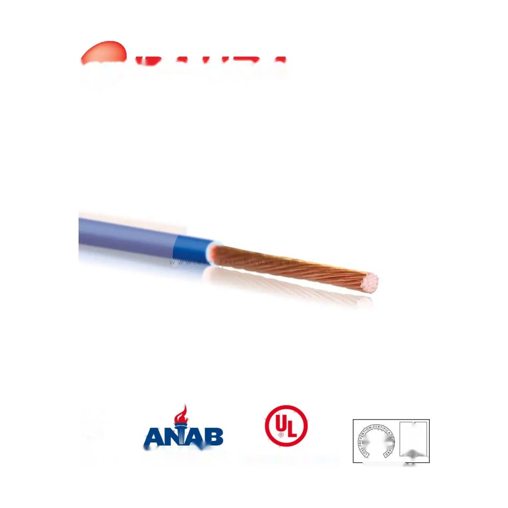 سلك كهربائي نحاس THHN 14 AWG أزرق 600 فولت 152.44 متر