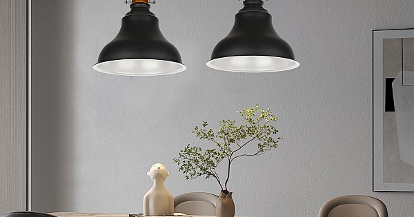 علاقي مودرن اسود مع ابيض E27*1L قطر 35 سم