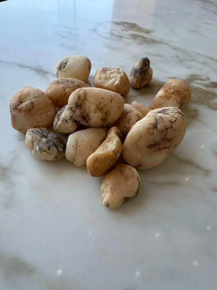 حجر زخرفي بيج مع عروق، 5 كجم