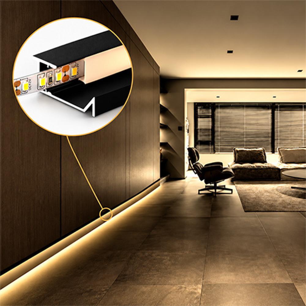 Aluminum profile for wall edge lighting