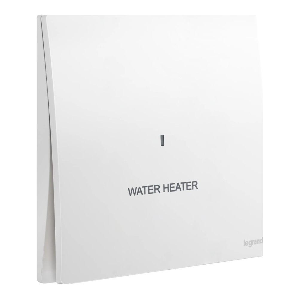 ليجراند - مفتاح سخان ماليا - 20 أمبير - 250 فولت - مع علامة Water Heater - لون أبيض