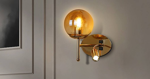 ابليك حائط جداري مودرن مفرد ذهبي E27*1L