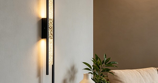 إضاءة جدارية مودرن اسود لون الانارة 3اضاءات واط 12