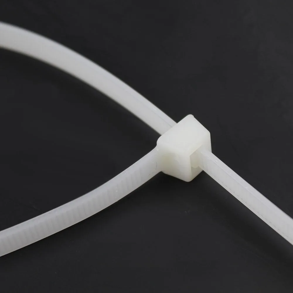 رباط بلاسك عدة مقاسات أبيض Zipper - رباط بلاستيك أبيض 4.8mm-20CM