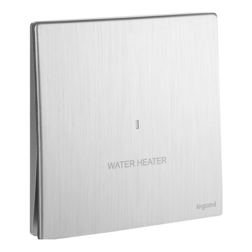 ليجراند - مفتاح سخان ماليا - 20 أمبير - 250 فولت - مع علامة Water Heater - لون ألومنيوم