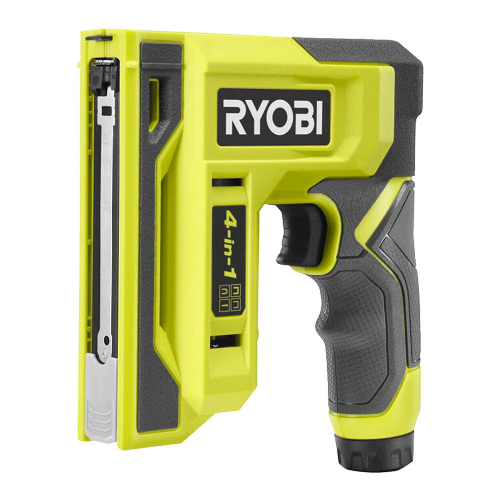 Ryobi 4V Cordless Stapler, USB Lithium, 4-in-1 Cartridge for T50 T25 JT21 Staples and 18GA Brads RST4-0