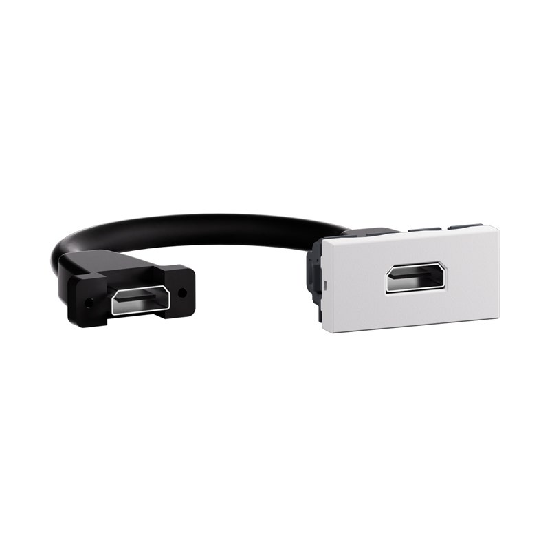 ارتيور ادفانس - فيش HDMI مسبق التوصيل, 1 موديول, HDMI 2.0 Type-A أنثى, تركيب بالكبس, IP40, IK04, بلاستيك حراري (Thermoplastic), أبيض مطفي