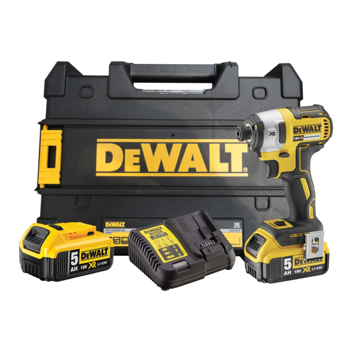 مفك صدمات لاسلكي DeWalt DCF887 18V XR فرشلي بدون فرش بطاريتين 5.0 أمبير