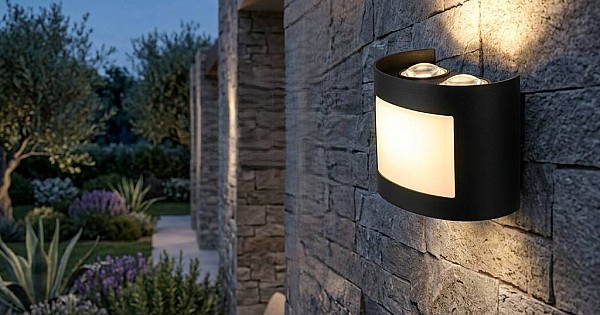جداري بوابة اسود غطاء مثلج لون الانارة اصفر 4 عدسات 7 واط LED