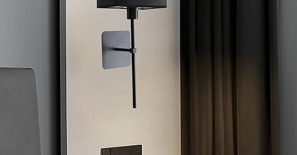 إضاءة ابليك حائط مودرن مفرد اسود E14*1L