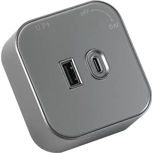 راس فيش مجرى مربع جرافيت مجوز USB+TYPE-C توفل