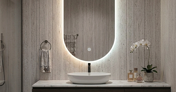 مراية بيضاوي 70*120 ليد 3 اضاءات