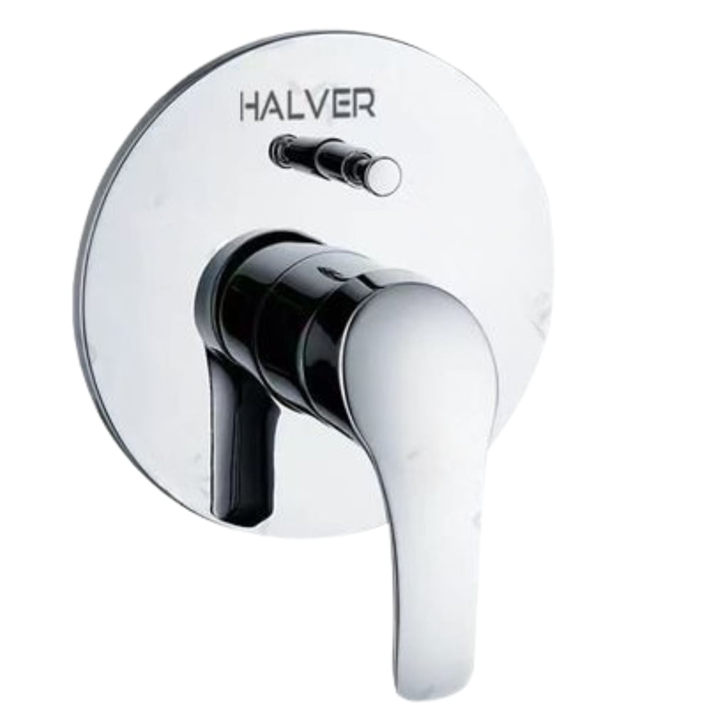 وجه خلاط دش مخفي دائري خطين كروم HALVER