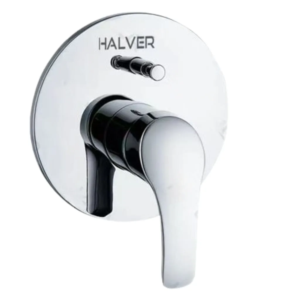 وجه خلاط دش مخفي دائري خطين كروم HALVER