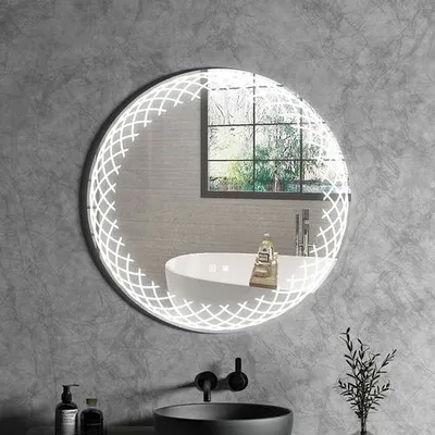 مرآة دائرية  لمس LED 60-CM