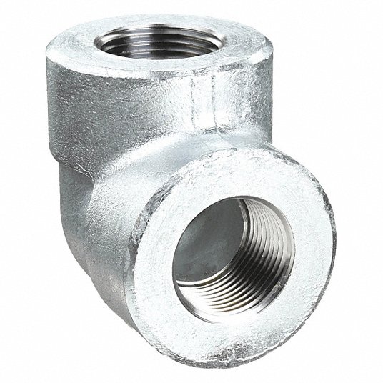 Grainger Approved Elbow 90 Degree, 3/8 Inch, Galvanized Steel, Class 3000 1MPC4