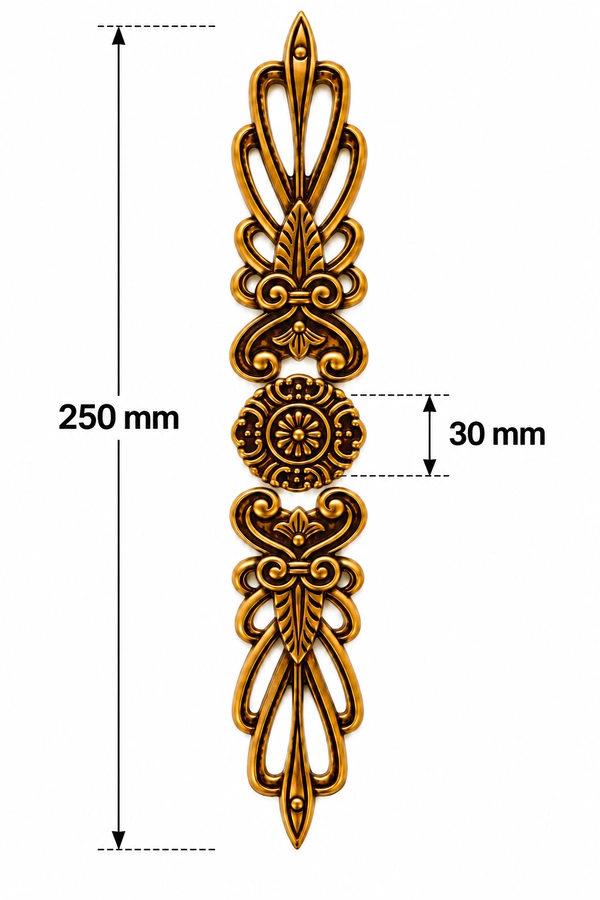 حلية ديكورية طولية بزخارف كلاسيكية – ذهبي معتق 250 × 30 ملم