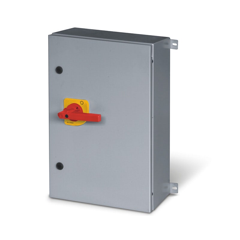 سكامي - مفتاح فصل مغلق، 400A، 4P(3P+N)، IP65، 400x600x200mm، K3، IK10، معدن، طوارئ، أصفر/أحمر