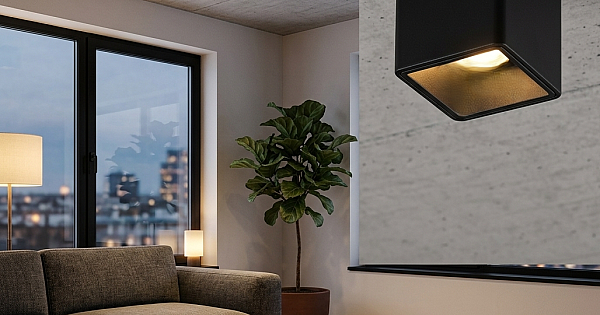 جرم سلندر اسود مربع مانع للتوهج مقاس mm75*110 لمبة GU10