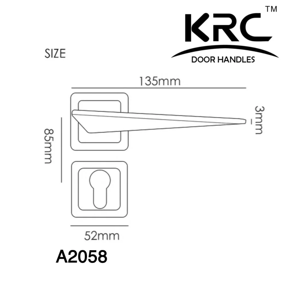 مقبض باب أسود عصري من KRC – موديل A2058