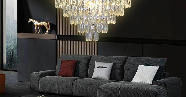 نجف شيمر معلق كريستال فضي E14*9L قطر 60 سم
