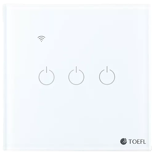 مفتاح ثلاثي ذكي تحكم عن بعد WiFi سهل الاستخدام يعمل باللمس تحكم بالجوال متوافق مع اليكسا وجوجل هوم توفل
