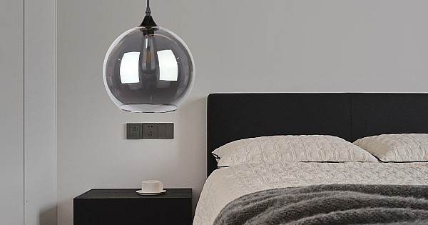 علاقي مودرن اسود مع رمادي E27*1L