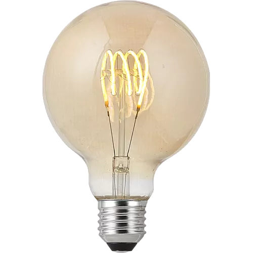 لمبة ديكورية يدعم الدايمر Dimmable (قابلة للتعتيم) عسلي لون الاضاءة اصفر قطر 9.5 سم قزاز ذهبي 4 واط E27