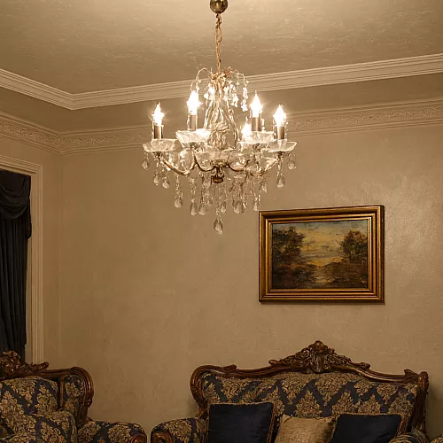 نجف مودرن شمعدان ذهبي + فضيE14*5