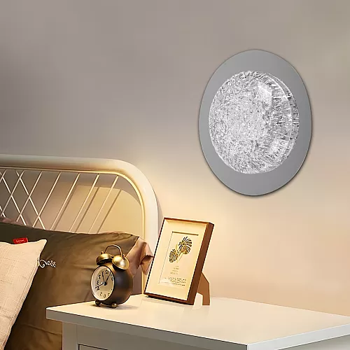 إضاءة جدارية مودرن فضي+شفاف+ابيض E14*2