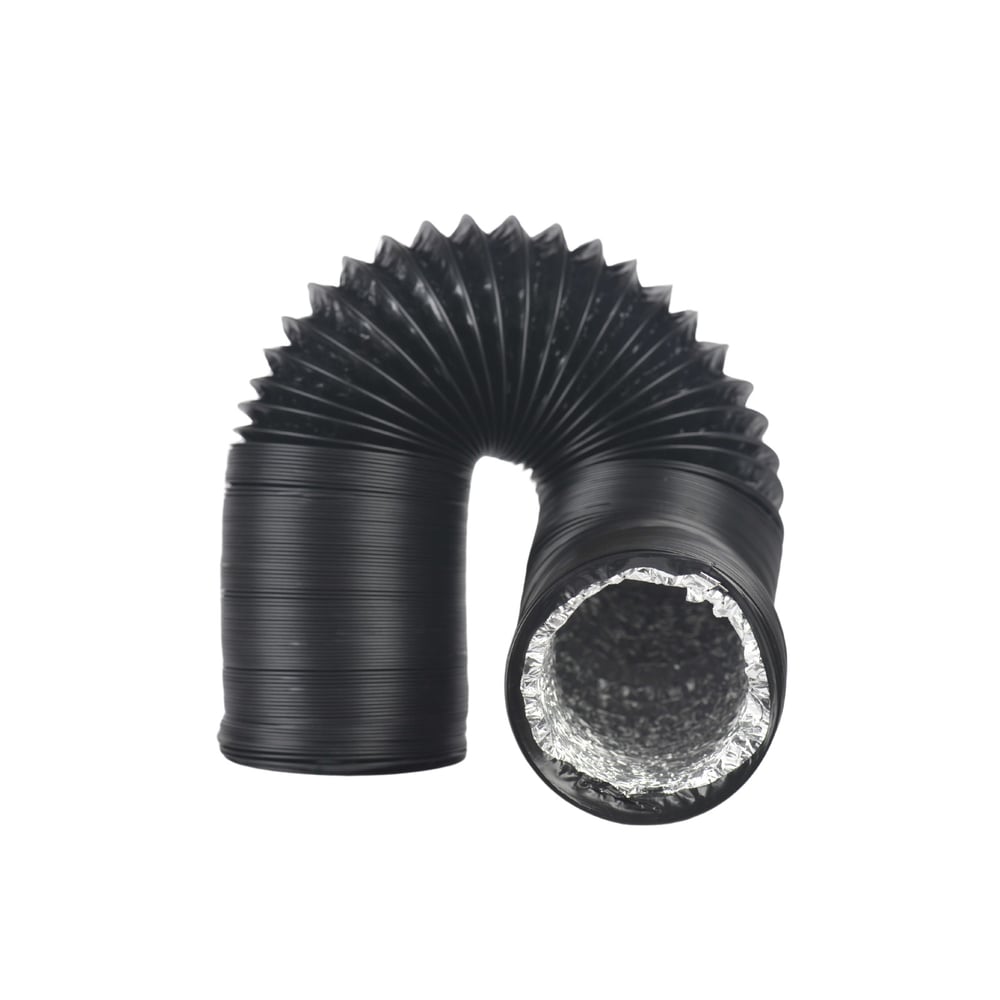 Flexible Aluminum Duct for Exhaust Fans 6 Inch Black 10 Meters