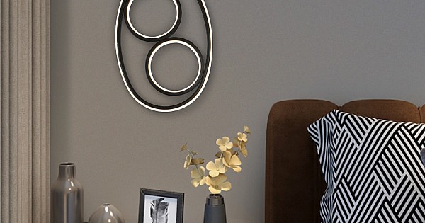 علاقي مودرن 380*280 اسود لون الانارة 3 اضاءات 60 واط