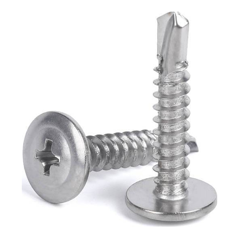 برغي ذاتي الثقب TAS مطلي زنك مع فلكة فضي 5/8" × 8