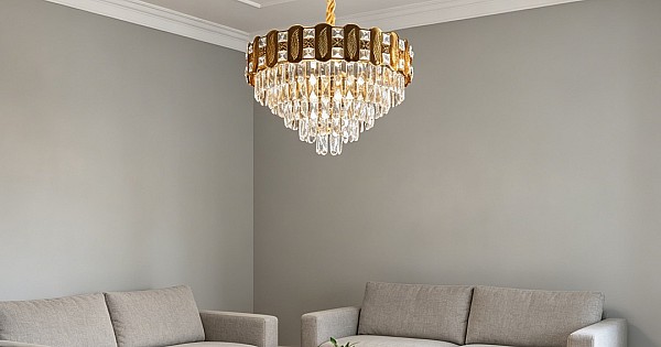 علاقي مودرن ذهبي E14*9 مقاس 600 ملم