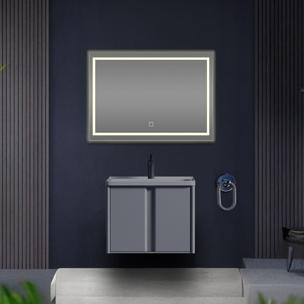مرآة حمام مستطيلة مع إضاءة ليد TECA TC-813 80×60 سم
