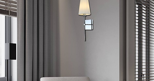 إضاءة ابليك حائط مودرن مفرد فضي E14*1L