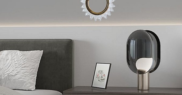 علاقي مودرن 2 متر ذهبي لون الانارة 3 اضاءات واط 9