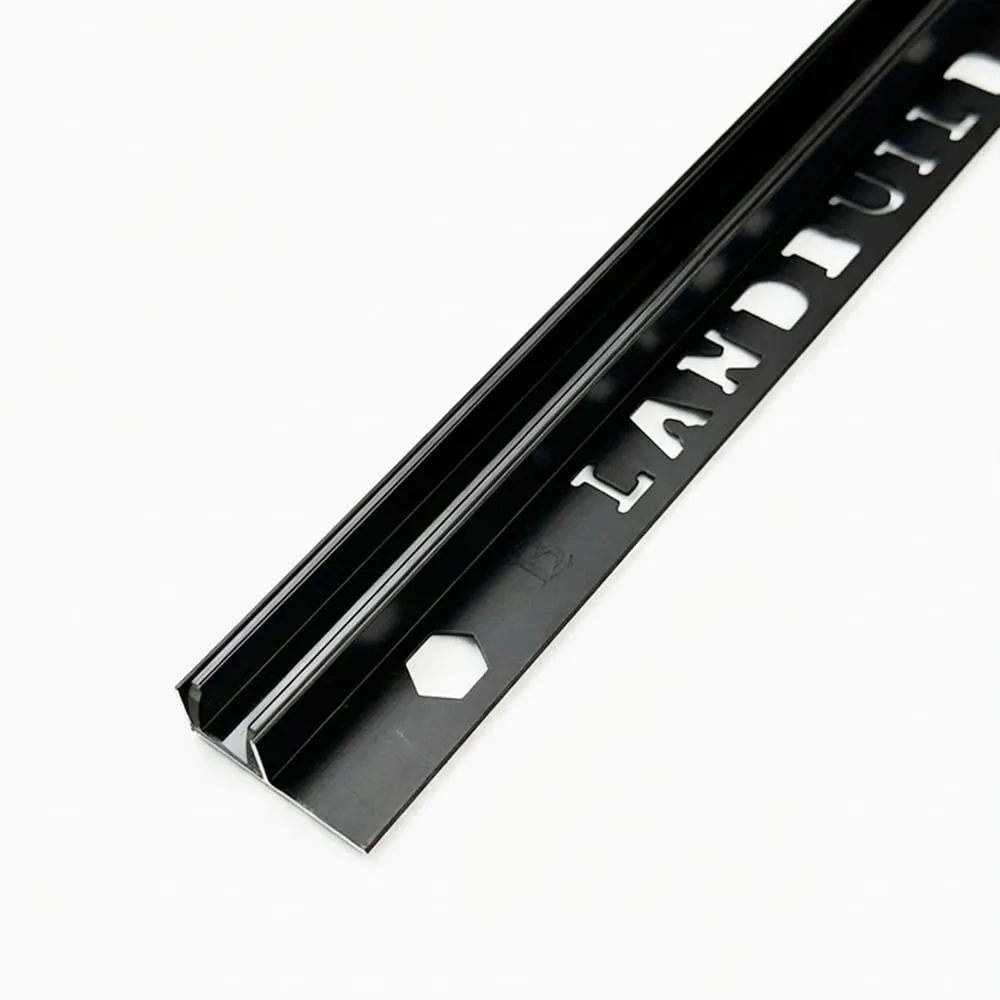 نعلة مخفية بروفايل زجاج مع PVC اسود مطفي 2.5متر 10مم GF002-BM-10W-12H LANDBUILD
