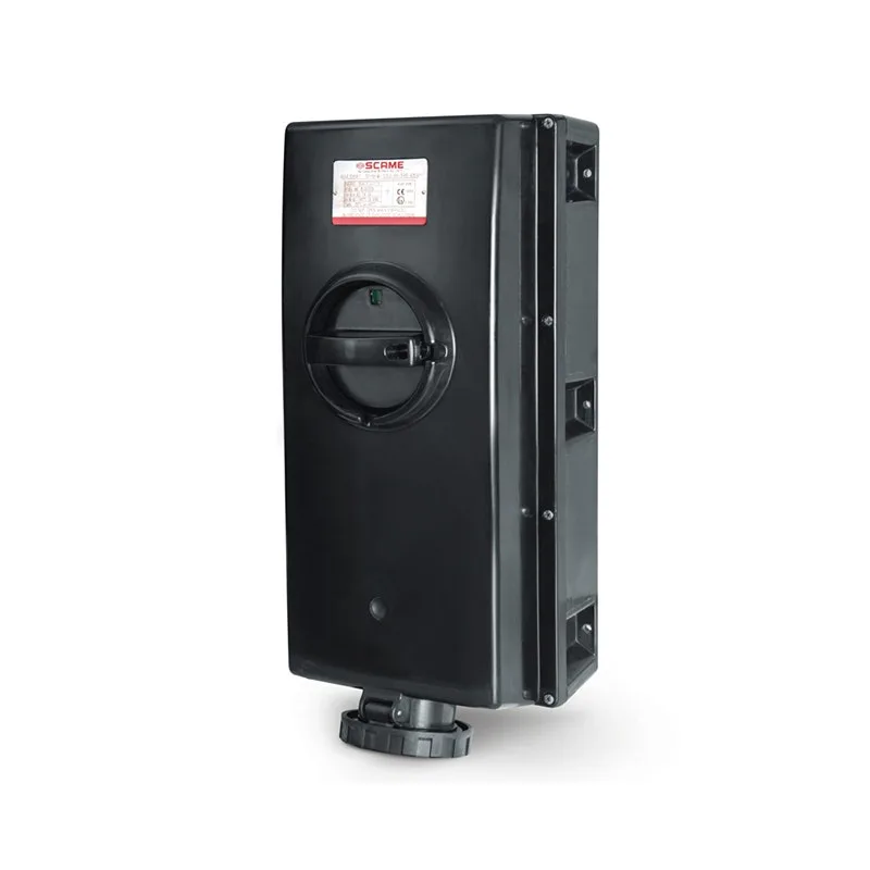 سكامي - مقبس متداخل، 125A، 3P+N+E، 346-415V، IP66، 280x575mm، 6h، GRP، أسود، أطراف قشرية، II 2GD، مع قفل ميكانيكي، GW 960°C