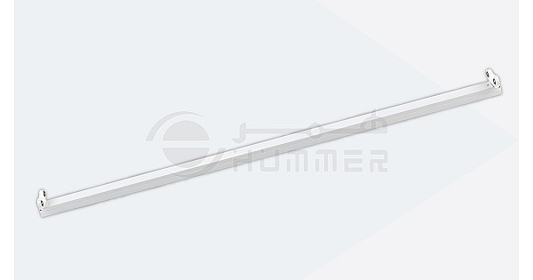 قاعدة لمبة ثنائية T8 اطار ابيض 1,20 متر-