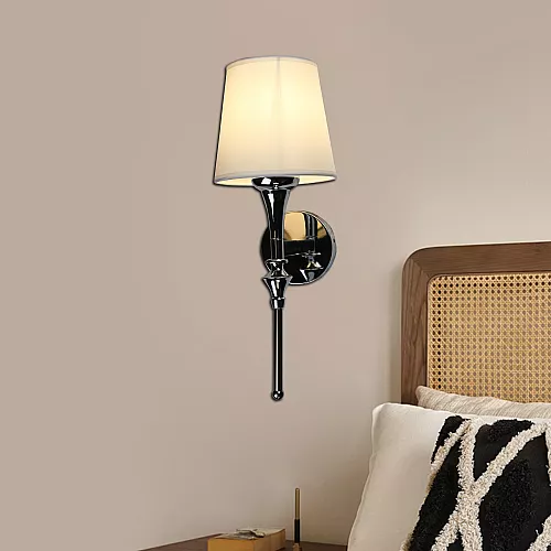 إضاءة ابليك حائط مودرن مفرد فضي مع ابيض E14*1L