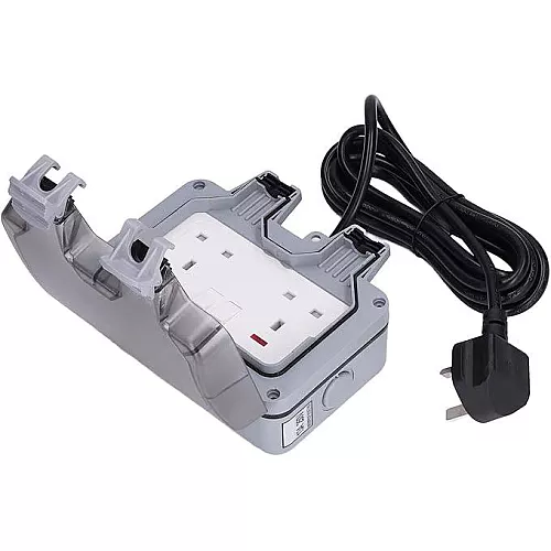 غطاء فيش جداري بارز خارجي ثنائي مقاوم للماء و الغبار معيار IP66 توفل