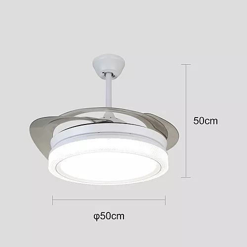 مروحة السقف القابلة للطي شكل ابيض بتصميم فاخر وساحر متعددة الألوان ( كريمي + اصفر + ابيض ) 50 سم