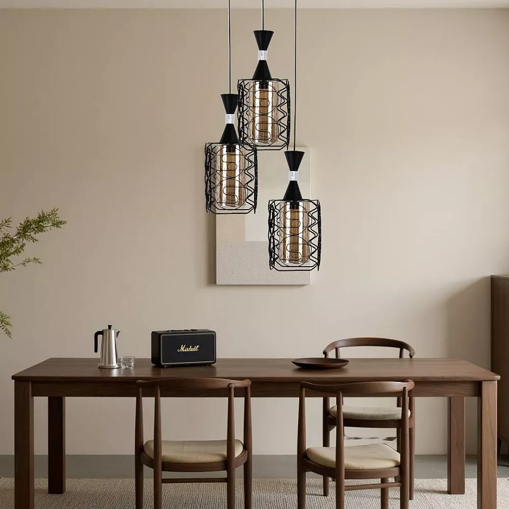 علاقي مودرن اسود E27*3