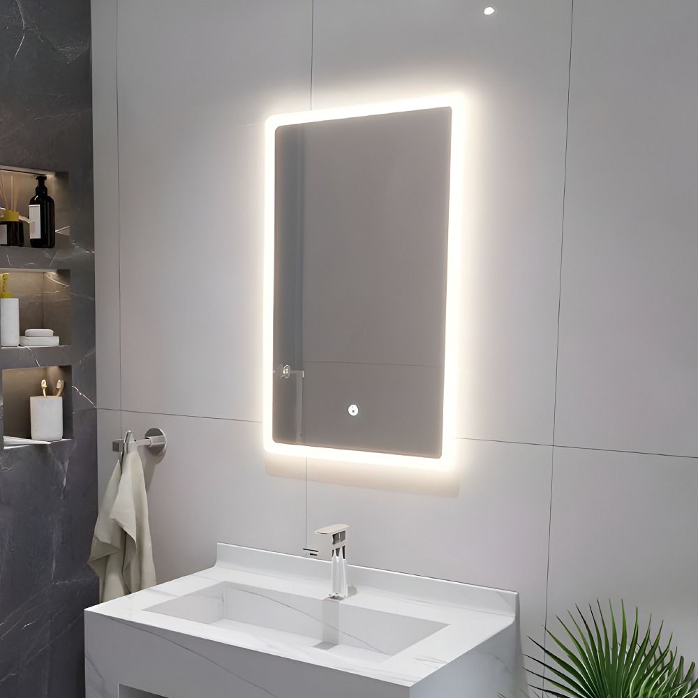 مرآة حمام مستطيلة مع إضاءة ليد TECA TC-822 50×80 سم