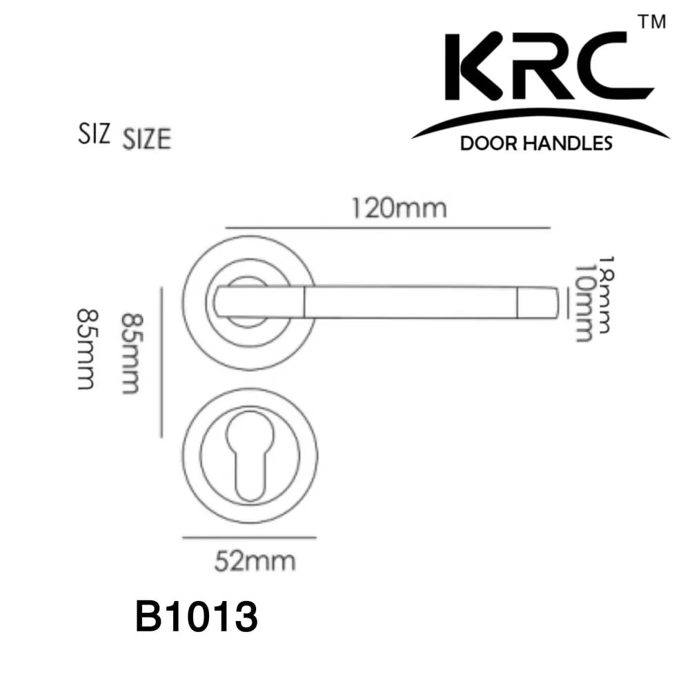 مقبض باب فضي كلاسيكي من KRC – موديل B1013